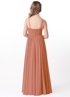 Azazie Astrid Junior MAI TAI A-Line Floral Chiffon Dress image2