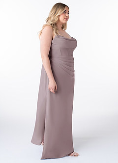 Azazie Mai Brautjungfernkleider Etui Plissee Chiffon Kleid Dämmerung image10