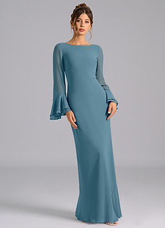Azazie Leone Jurken voor bruidsmeisjes Jurk van Chiffon met Zeemeermin Korset Bermuda image4