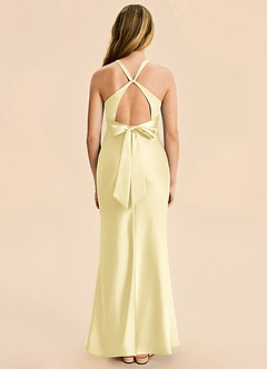 Azazie Hati Junior Lemon Sorbet Mermaid Stretch Satin Dress image2