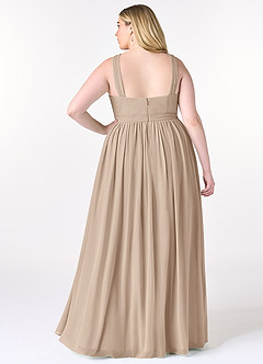 Azazie Elvira Bridesmaid Dresses Taupe A-Line Pleated Chiffon Dress image8