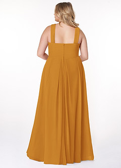 Azazie Kaleigh Bridesmaid Dresses Butterscotch A-Line Pleated Chiffon Dress image8