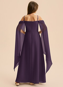 Azazie Moana Junior Linia A Pofałdowany Szyfon Długość podłogi Młodsza druhna Sukienka image5