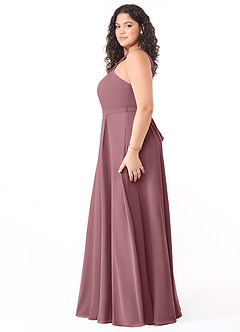 Azazie Dixie Bridesmaid Dresses Amethyst A-Line Halter Pleated Chiffon Dress image8
