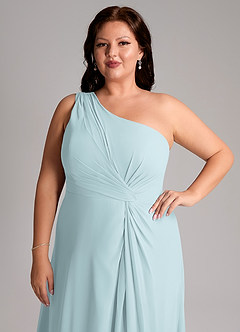 Azazie Brooke Jurken voor bruidsmeisjes Jurk van Chiffon met A-Lijn One-Shoulder De Nevel image13