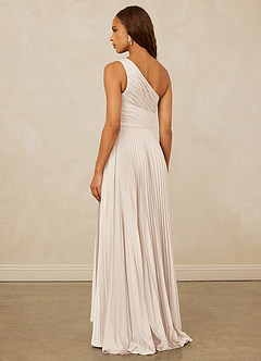 Christian Siriano Bridal for Azazie 1008 Bridesmaid Dresses White Alabaster A-Line One Shoulder Stretch Satin Dress image9