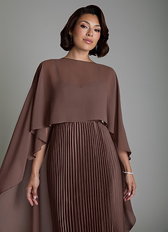 Azazie Micah Robes de demoiselle d'honneur Robe Trapèze Convertible en Satin extensible Corset Ganache image3