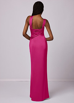 Barbie ♥ Azazie Bridesmaid Dresses Mermaid One Shoulder Stretch Satin Floor-Length Dress image2