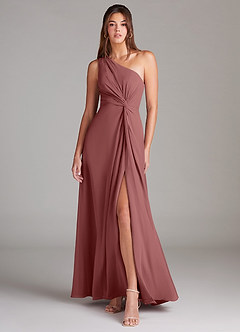 Azazie Brooke Brautjungfernkleider A-Linie One-Shoulder Chiffon Kleid Amethyst image1