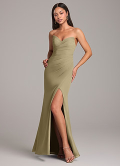 Azazie Yola Final Sale Moss Green Mermaid Strapless Chiffon Convertible Dress image4