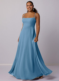 Barbie ♥ Azazie Bridesmaid Dresses Steel Blue A-Line Chiffon Dress image5