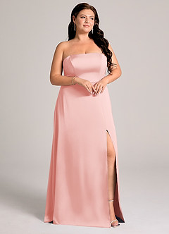 Azazie Wren At-home Try On Dresses Black A-Line Strapless Stretch Satin Convertible Dress image10