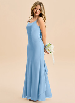 Azazie Lioren Junior Robe Sirène en Mousseline de soie Arc Poudre Bleue image2