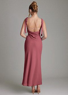 Azazie Luddie Bridesmaid Dresses Merlot Mermaid Bow Chiffon Dress image5