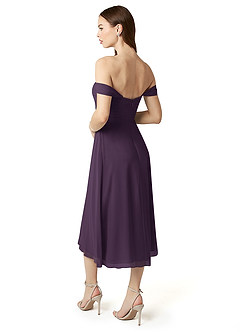 Azazie Vicenta Final Sale Plum A-Line Off the Shoulder Chiffon Convertible Dress image5