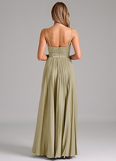 Azazie Tyla Bridesmaid Dresses Moss Green A-Line Sweetheart Neckline Stretch Satin Dress image2