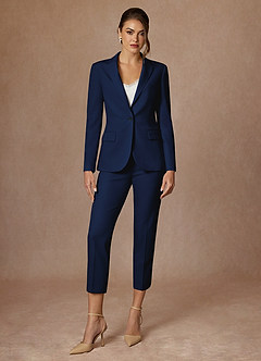front Kennedy Blue Refined Weave  Performance Dress Pants