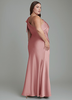 Azazie Yuanna Bridesmaid Dresses Dusty Rose Mermaid One Shoulder Stretch Satin Dress image9