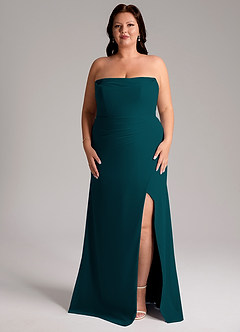 Azazie Leonis Bridesmaid Dresses Pine Sheath Strapless Chiffon Convertible Dress image11