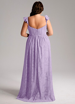Azazie Denisse Bridesmaid Dresses Lilac A-Line Ruched Floral Burnout Dress image8