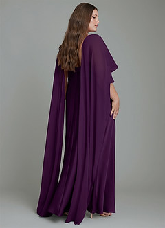 Azazie Stefania Bridesmaid Dresses Grape A-Line Stretch Satin Dress image8