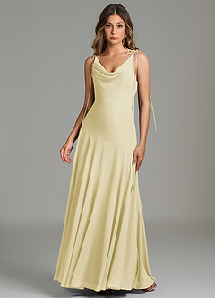 Azazie Dawn Bridesmaid Dresses Lemon Sorbet Mermaid Pleated Chiffon Dress image7