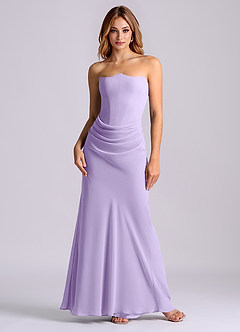 Azazie Debby Bridesmaid Dresses Lilac Mermaid Strapless Chiffon Dress image1