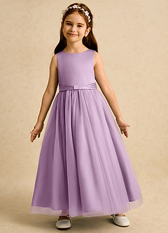 Azazie Lior Flower Girl Dresses Wisteria Ball-Gown Pleated Tulle Dress image4