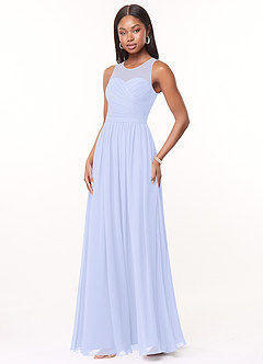 Azazie Nina Jurken voor bruidsmeisjes Jurk van Chiffon met A-Lijn Geplooid Lavendel image4