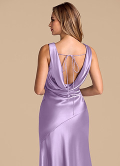 Azazie Rylina 신부 들러리 드레스 인어 메탈릭 새틴 바닥 길이 드레스 image2