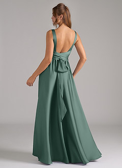 Azazie Kora Brautjungfernkleider A-Linie Plissee Stretch-Satin Kleid Eukalyptus image6