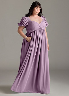 Azazie Madisynn Maternity Bridesmaid Dresses Bow Chiffon Floor-Length Dress image7
