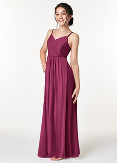 Azazie Luxy Junior Mulberry Pleated Mesh Dress image5