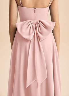 Azazie Bear Junior Powder Pink A-Line Pleated Chiffon Dress image7