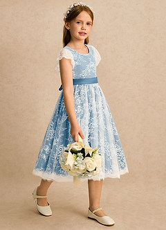 Azazie Maisie Flower Girl Klänningar Klänning A-linje i Spets image4