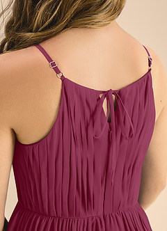 Azazie Elliora Junior Mulberry A-Line Pleated Chiffon Dress image7