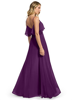 Azazie Jean Bridesmaid Dresses Grape A-Line Chiffon Convertible Dress image2
