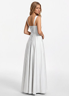 Azarya Weiß Satin-Korsett-A-Linien-Kleid image2