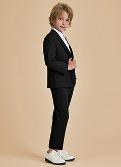 front Oliver Boys Black 2-Piece Suit