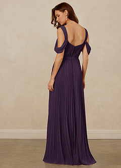 Christian Siriano Bridal for Azazie 1013 Bridesmaid Dresses Plum A-Line Off the Shoulder Chiffon Dress image4