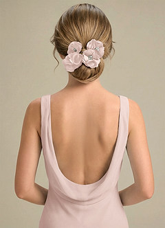 front Juego de cuatro pinzas para el cabello de satén elástico de colores a juego