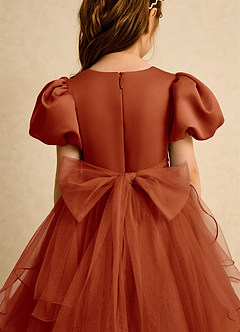 Azazie Cocoa vestidos de niña de las flores Vestido de Pimenton de Tul de Princesa con Plisado image9