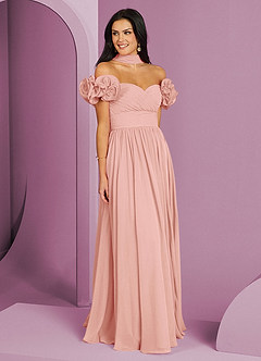 Barbie ♥ Azazie Bridesmaid Dresses Rosette A-Line Off the Shoulder Chiffon Convertible Dress image3