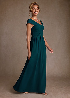 Azazie Myrtle Abiti per la Madre della Sposa Abito A-Line in Chiffon Plissettato Pino image3