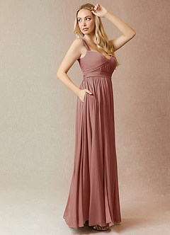 Azazie Reniya Bridesmaid Dresses Cedar Rose A-Line Pleated Mesh Convertible Dress image3