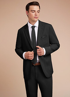 front Owen Black Lightweight Tailored Suit Jacket