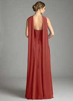 Azazie Ayla Abiti da Damigella Abito A-Line in Chiffon Scollo a Cuore Terracotta image9