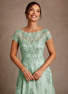 Azazie Jalinda Abiti per la Madre della Sposa Abito A-Line in Chiffon Pizzo Agave image5