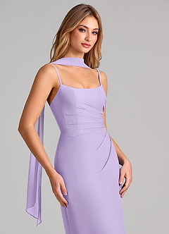 Azazie Calandra Brautjungfernkleider Etui Plissee Chiffon Kleid Flieder image6