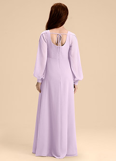 Azazie Bondi Junior Frosted Lilac A-Line Blouson Chiffon Dress image2